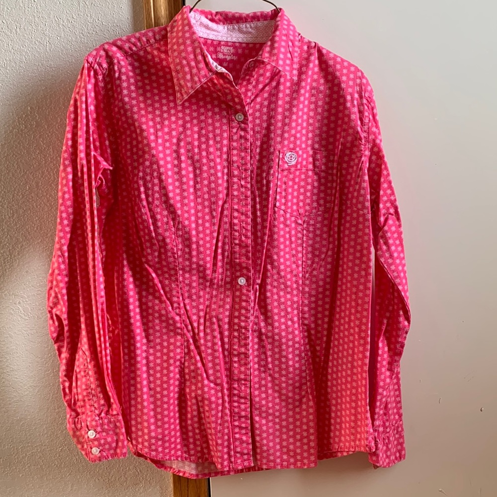George Strait Pink Button Up
